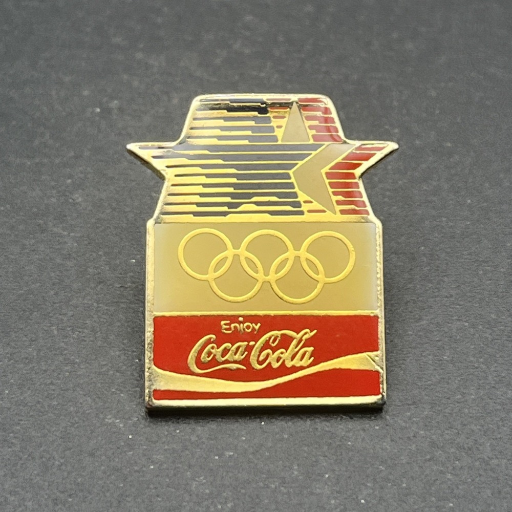 Vintage 1984 Los Angeles Olympics Coca Cola Coke Sponsor Lapel Hat Pin